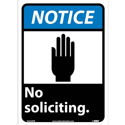 Notice No Soliciting Sign (NGA20PB)