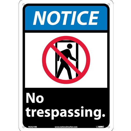 Notice No Trespassing Sign (NGA21RB)