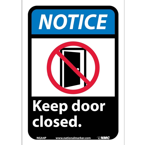 Notice Keep Door Closed Sign (NGA4P)