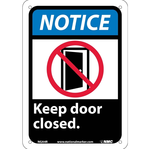 Notice Keep Door Closed Sign (NGA4R)