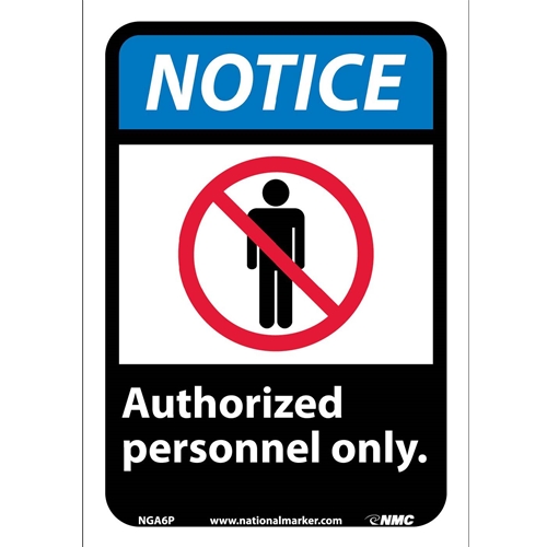 Notice Authorized Personnel Only Sign (NGA6P)
