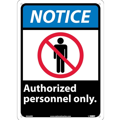 Notice Authorized Personnel Only Sign (NGA6RB)