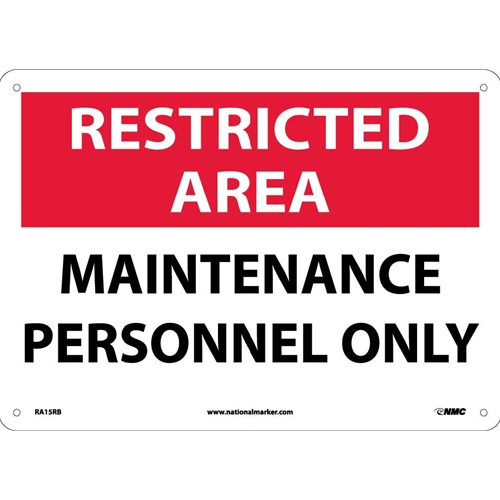 Restricted Area Maintenance Personnel Only Sign (RA15RB)