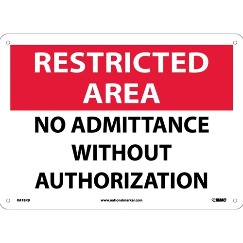 Restricted Area No Admittance Sign (RA18RB)