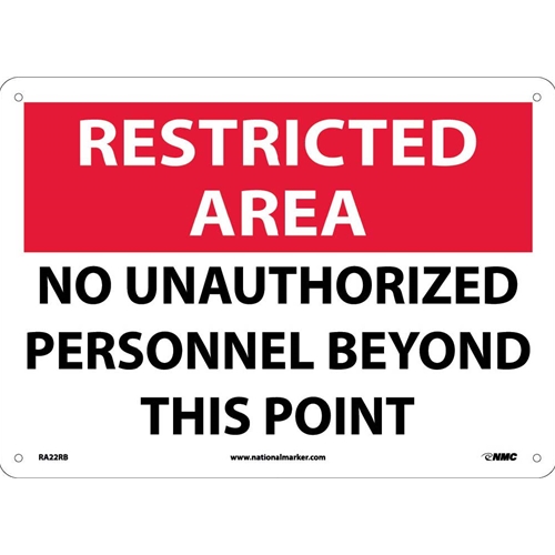 Restricted Area No Unauthorized Personnel Sign (RA22RB)