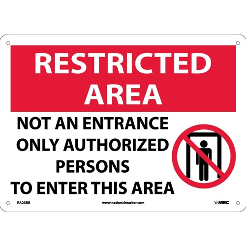 Restricted Area Not An Entrance Sign (RA23RB)