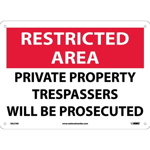 Restricted Area Private Property Sign (RA27AB)
