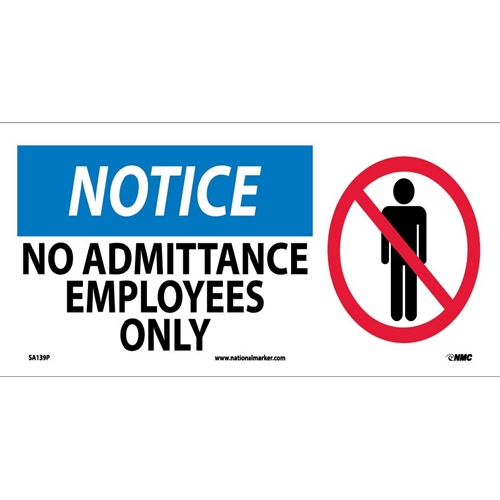 Notice No Admittance Employees Only (SA139P)