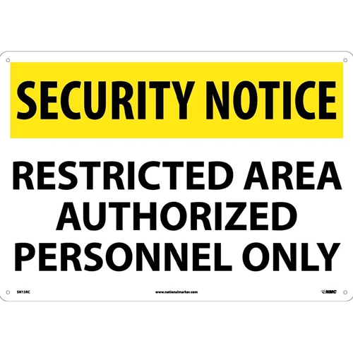 Security Notice Restricted Area Sign (SN15RC)