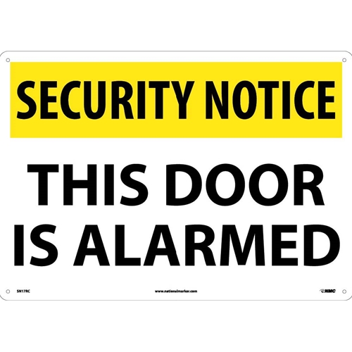 Security Notice This Door Is Alarmed Sign (SN17RC)