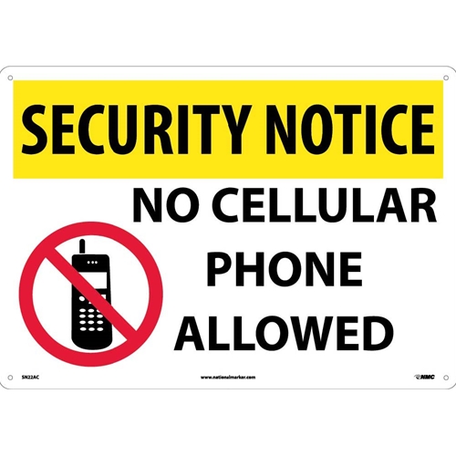 Security Notice No Cellular Phone Allowed Sign (SN22AC)