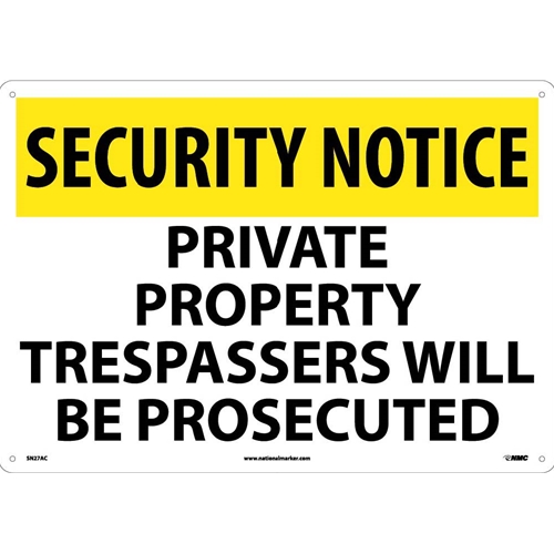 Security Notice Private Property Sign (SN27AC)