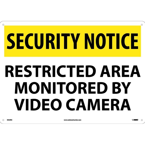 Security Notice Restricted Area Monitored Sign (SN29RC)
