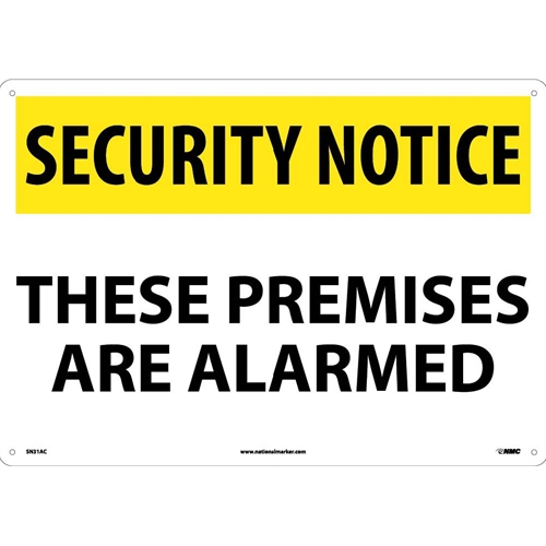 Security Notice These Premises Are Alarmed Sign (SN31AC)