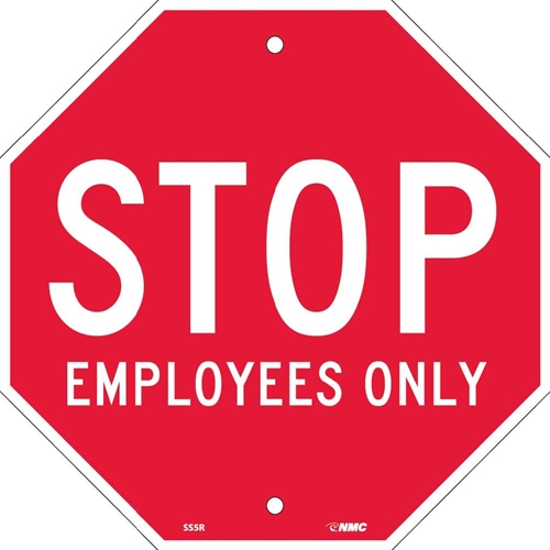 Stop Employees Only Sign (SS5R)