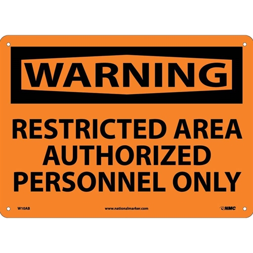 Warning Restricted Area Authorized Personnel Only Sign (W10AB)