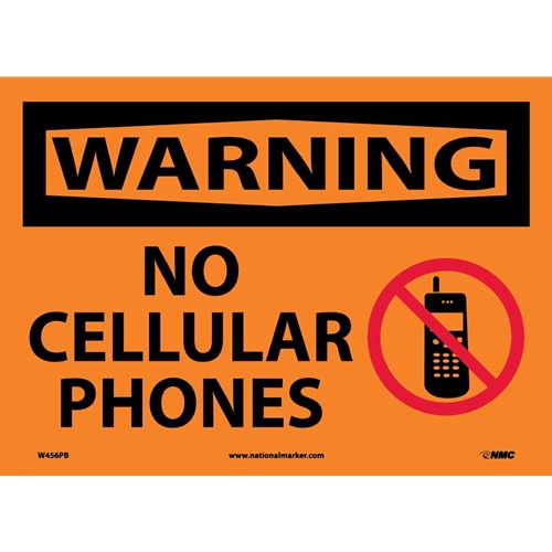 Warning No Cellular Phones Sign (W456PB)