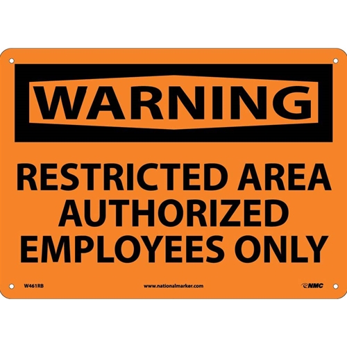 Warning Restricted Area Authorized Employees Only Sign (W461RB)