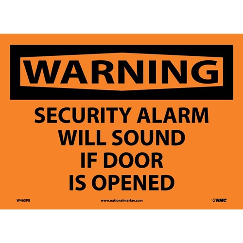 Warning Security Alarm Will Sound Sign (W463PB)