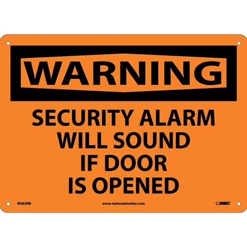 Warning Security Alarm Will Sound Sign (W463RB)