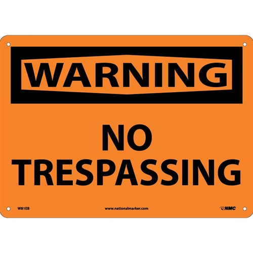 Warning No Trespassing Sign (W81EB)