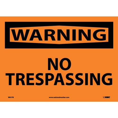 Warning No Trespassing Sign (W81PB)