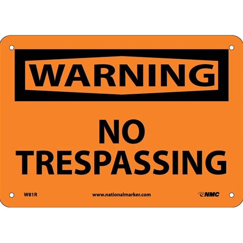 Warning No Trespassing Sign (W81R)