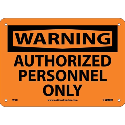 Warning Authorized Personnel Only Sign (W9R)
