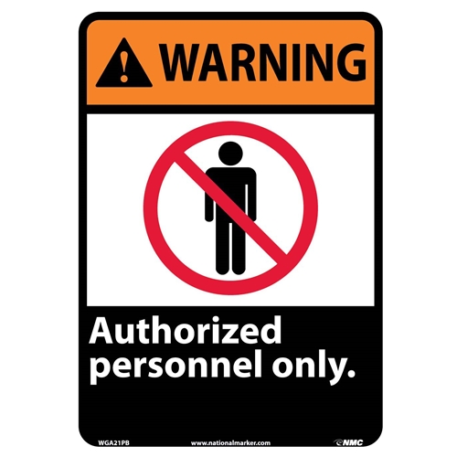 Warning Authorized Personnel Only Sign (WGA21PB)