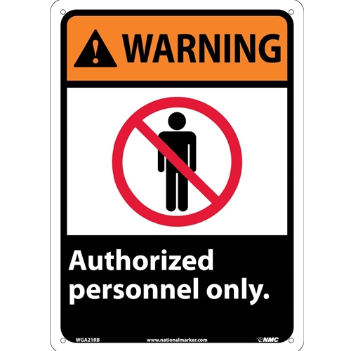 Warning Authorized Personnel Only Sign (WGA21RB)