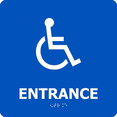 Handicapped Entrance Braille Sign (ADA17WBL)