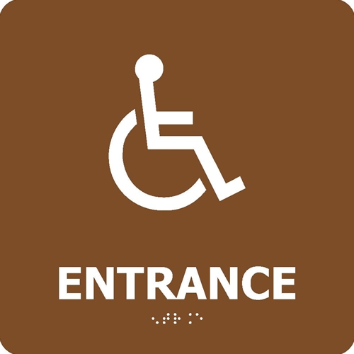 Handicapped Entrance Braille Sign (ADA17WBR)