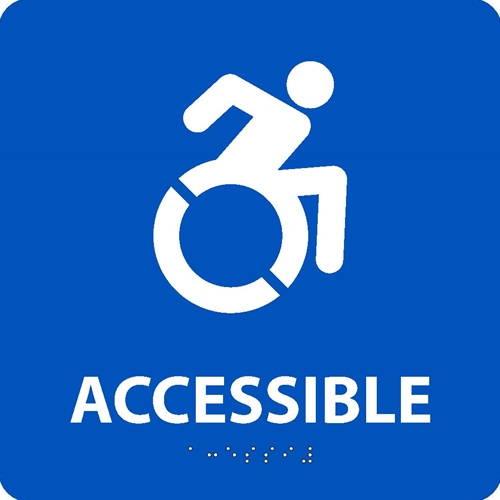 Handicapped Entrance New York Braille Sign (ADA181WBL)