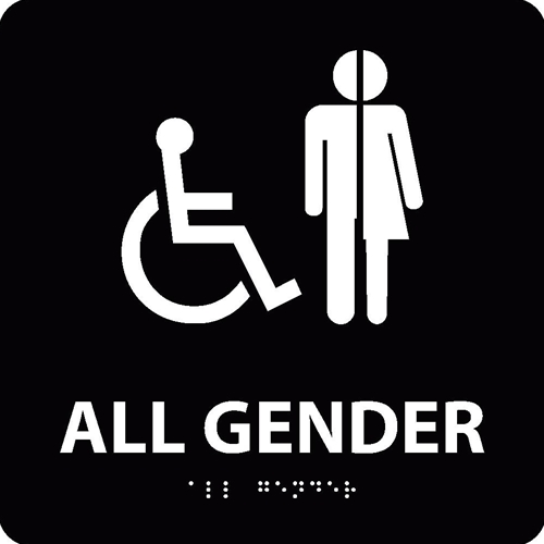 All Gender/Handicapped Braille Ada Sign (ADA22BK)