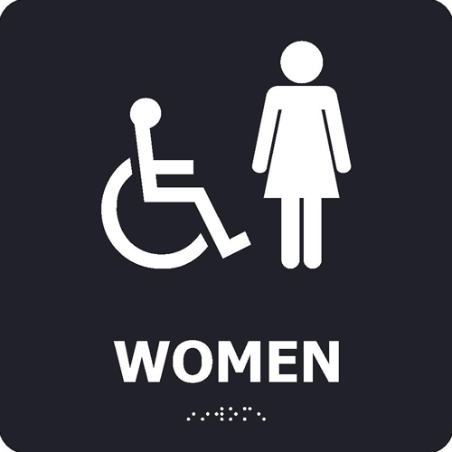 Women/Handicapped Braille Sign (ADA5WBK)