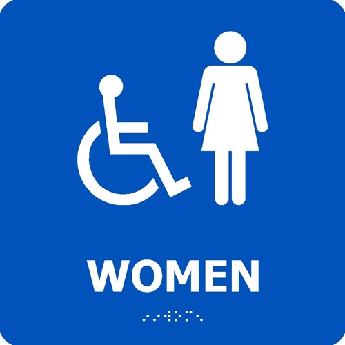 Women/Handicapped Braille Sign (ADA5WBL)