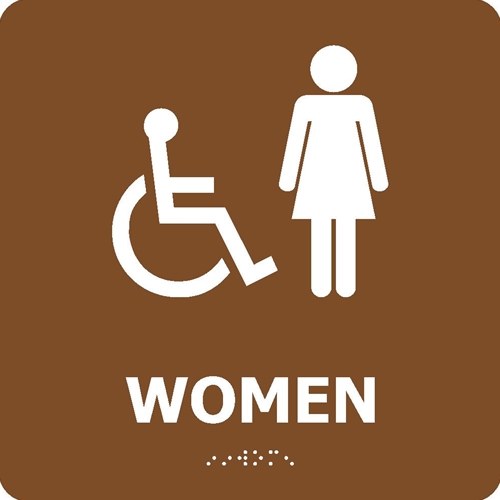 Women/Handicapped Braille Sign (ADA5WBR)