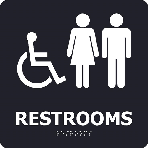 Restrooms Braille Ada Sign (ADA9WBK)