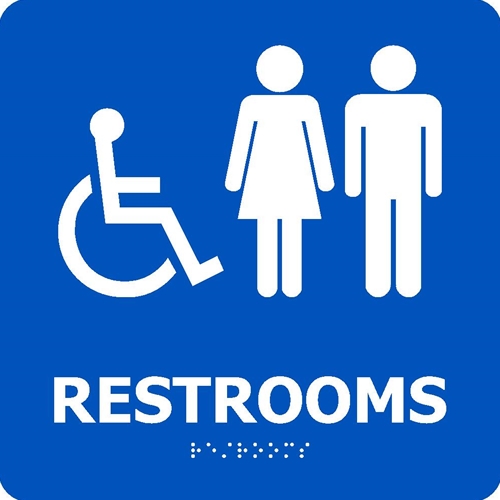 Restrooms Braille Ada Sign (ADA9WBL)