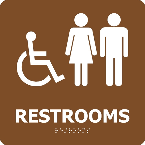 Restrooms Braille Ada Sign (ADA9WBR)