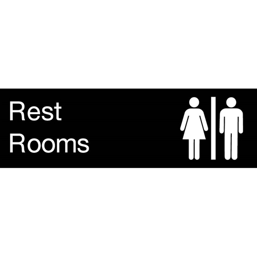 Rest Rooms Engraved Sign (EN19BK)