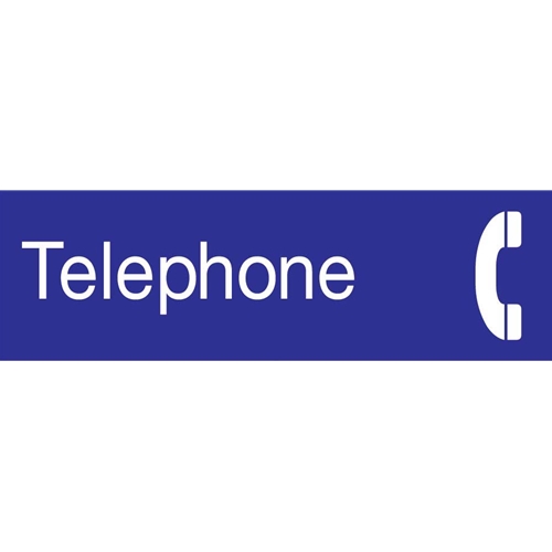 Telephone Engraved Sign (EN23BL)