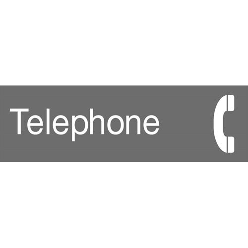Telephone Engraved Sign (EN23GY)
