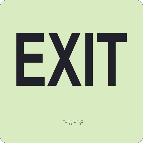 Glow Exit Braille Sign (GADA101BK)