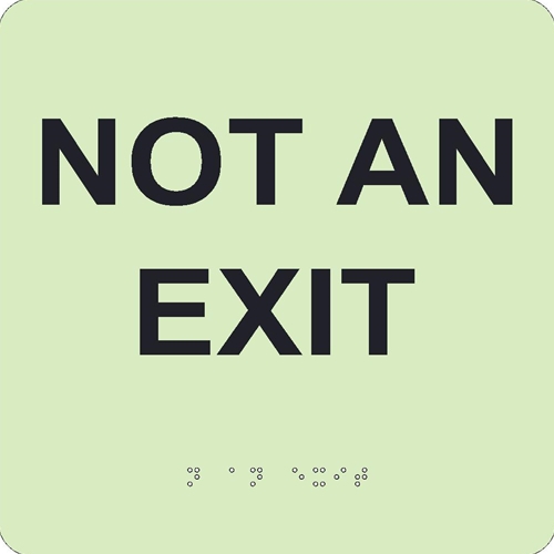 Glow Not An Exit Braille Sign (GADA112BK)
