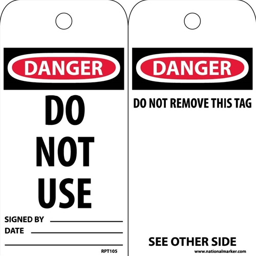 Danger Do Not Use Tag (RPT105)
