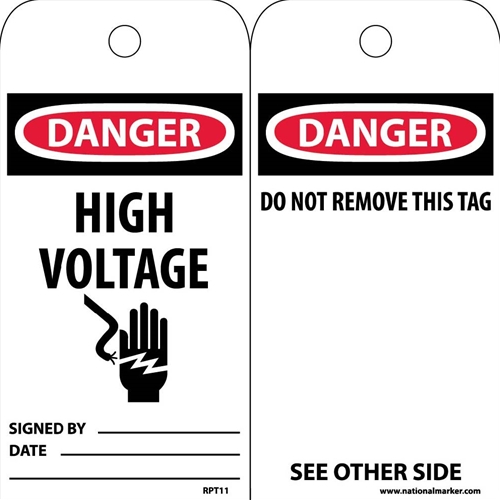 Danger High Voltage Tag (RPT11)