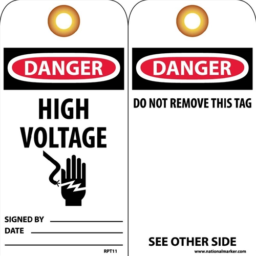 Danger High Voltage Tag (RPT11G)