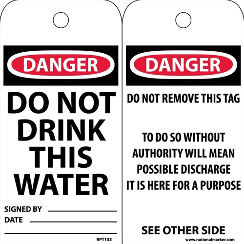 Danger Do Not Drink This Water Tag (RPT133)