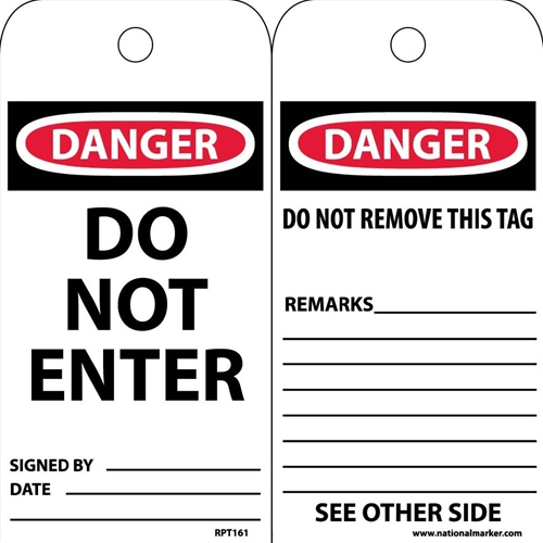 Danger Do Not Enter Tag (RPT161)